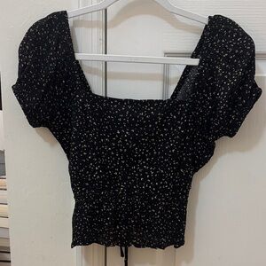 Black Floral Women's Top